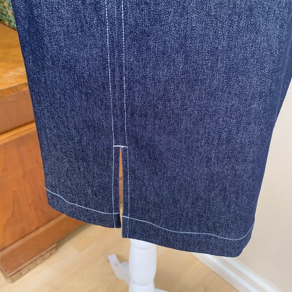 New Vintage Size 4 2-Piece Skirt Suit w/ Blazer Jacket Dark Blue Denim Classic - Picture 9 of 11